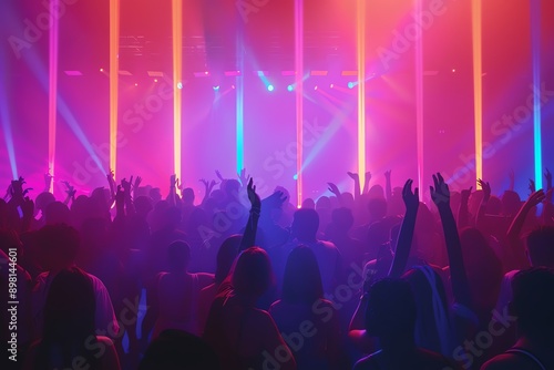 Wallpaper Mural Vibrant crowd enjoying an electrifying concert under colorful lights, creating an energetic atmosphere filled with excitement. Torontodigital.ca