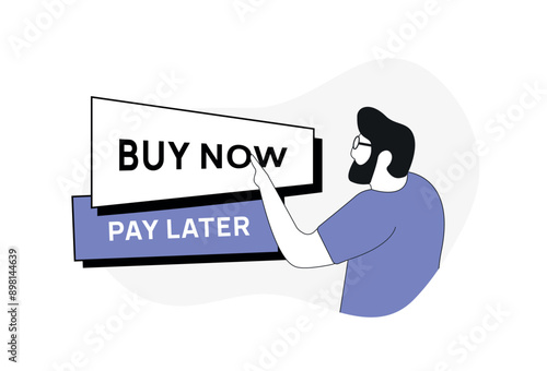 Buy Now Pay Later marketing strategy. BNPL installment payment options allowing consumers to purchase items immediately and pay for them over time. E-commerce consumer credit vector illustration