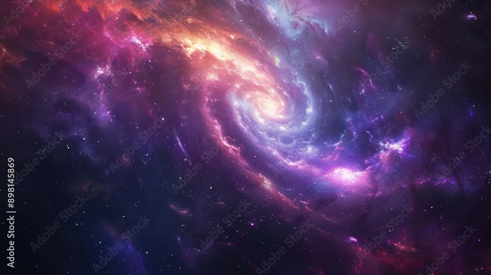 Vibrant galaxy with swirling colors of purple, blue, and pink, showcasing the beauty and mystery of the universe, ideal for sci-fi and fantasy designs Vibrant galaxy with swirling colors of purple, blue, and pink, showcasing the beauty and mystery of the universe, ideal for sci-fi and fantasy designs