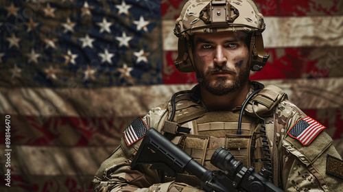 a man in military uniform holding a rifle