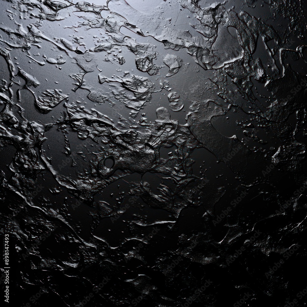 Abstract Black Liquid Surface with 3D Texture Abstract Black Liquid Surface with 3D Texture