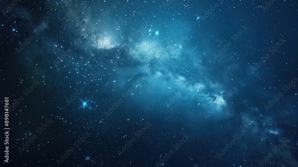 Night sky filled with stars and a prominent view of a distant galaxy, evoking a sense of wonder and exploration in the vastness of space Night sky filled with stars and a prominent view of a distant galaxy, evoking a sense of wonder and exploration in the vastness of space