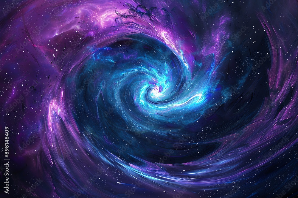 A stunning cosmic swirl of vibrant purples and blues, representing the beauty and mystery of the universe in a captivating scene. A stunning cosmic swirl of vibrant purples and blues, representing the beauty and mystery of the universe in a captivating scene.