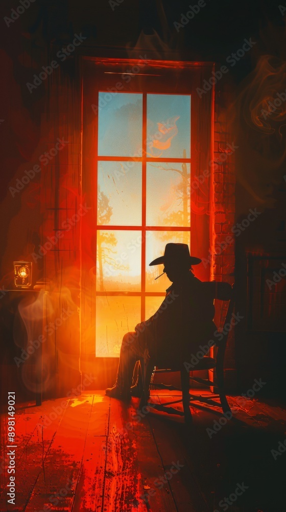 A men sitting in the corner of an old room, smoking and wearing a hat. The light shines through from outside to create a strong contrast between the dark red walls and yellow lights. a men Lonely and A men sitting in the corner of an old room, smoking and wearing a hat. The light shines through from outside to create a strong contrast between the dark red walls and yellow lights. a men Lonely and
