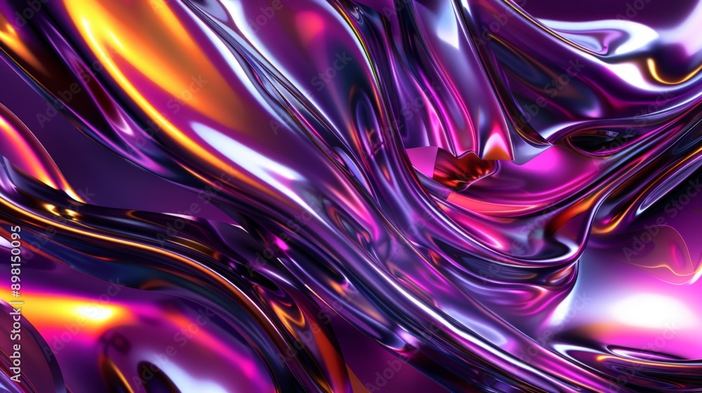 Stunning holographic chrome design featuring vibrant flowing colors for a modern and futuristic look Stunning holographic chrome design featuring vibrant flowing colors for a modern and futuristic look