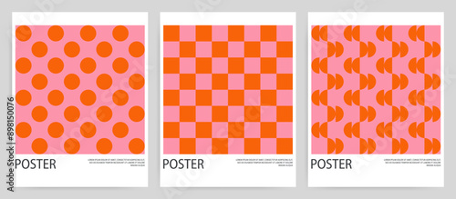 Set of simple retro posters from geometric patterns