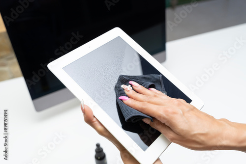 cleaning screen with micro fiber cloth