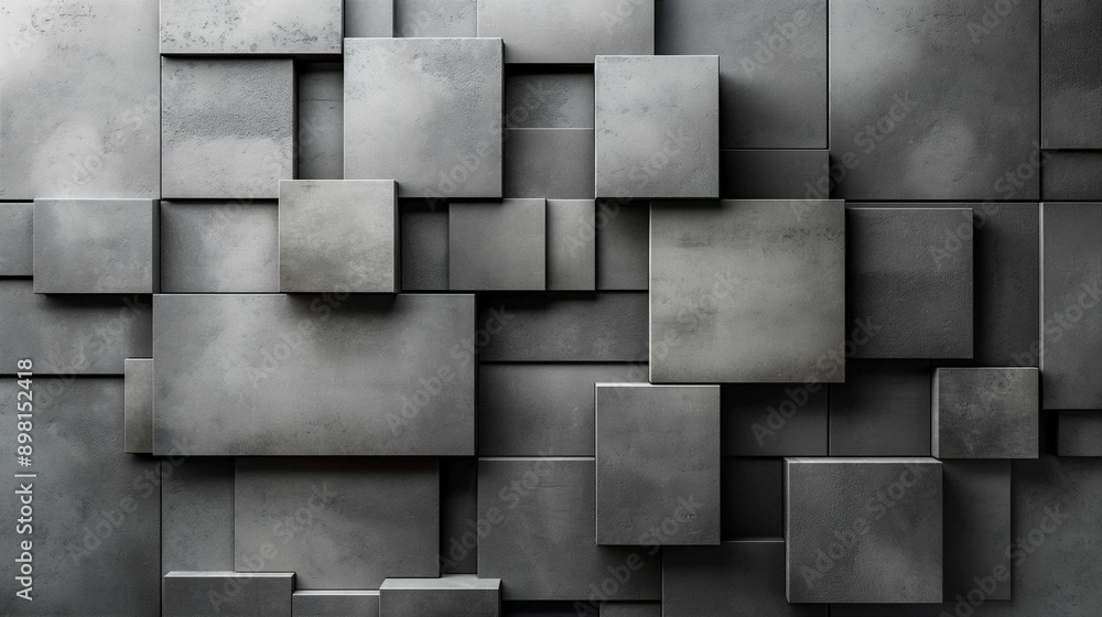 Abstract Gray Square Pattern Wall. Generative AI Abstract Gray Square Pattern Wall. Generative AI