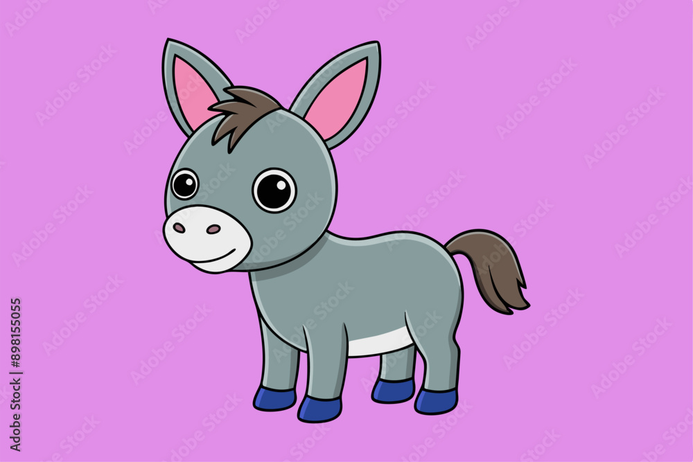 Fototapeta premium Delightful Donkey Vector Graphics for Unique Design Projects – Ideal for Logos, Illustrations, and High-Quality Branding