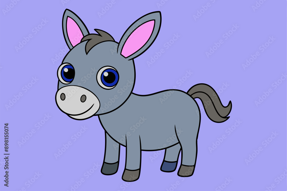 Fototapeta premium Delightful Donkey Vector Graphics for Unique Design Projects – Ideal for Logos, Illustrations, and High-Quality Branding