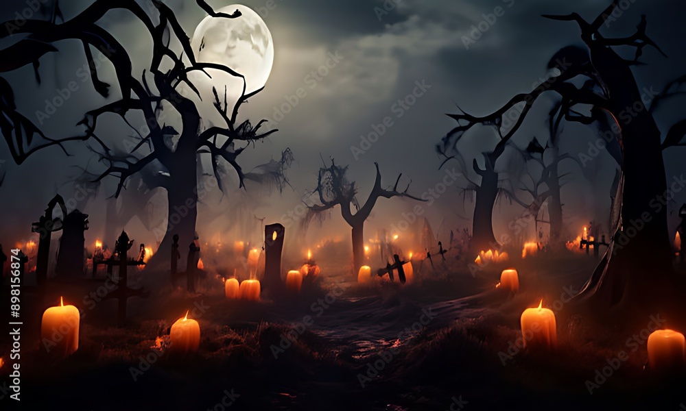 Halloween night scene with bats, Halloween Background, Generative AI
Halloween night scene with bats, Halloween Background, Generative AI