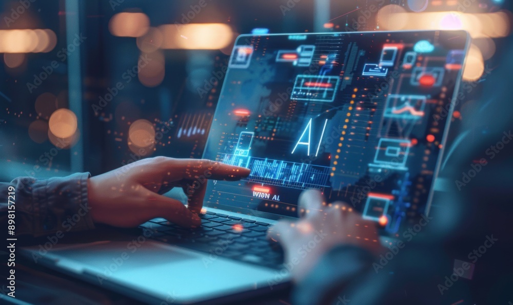 © ant - Artificial Intelligence AI Digitalant architect creating artificial intelligence web design with a virtual screen interface. © ant - Artificial Intelligence AI Digitalant architect creating artificial intelligence web design with a virtual screen interface.