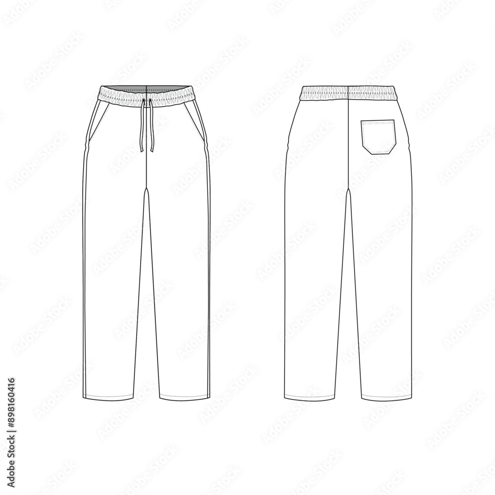 streetwear jogger pant technical sketch streetwear jogger pant technical sketch