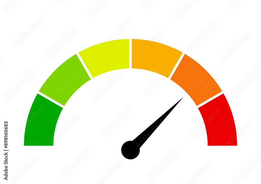 Speedometer Flat Icon Customer Satisfaction Meter Level Illustration Speedometer Flat Icon Customer Satisfaction Meter Level Illustration
