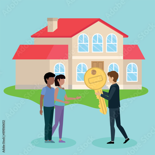 New Homeowners Receiving Keys