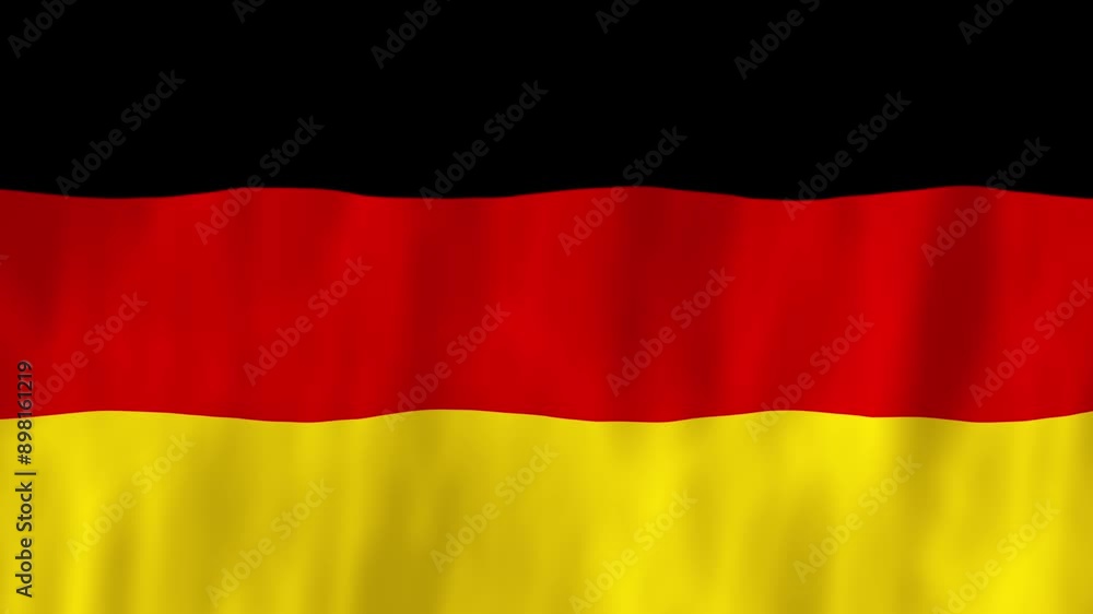 Germany flag country animation 3D symbol design waving in wind movement national patriotism world culture emblem banner black red yellow Central Europe Germany flag country animation 3D symbol design waving in wind movement national patriotism world culture emblem banner black red yellow Central Europe