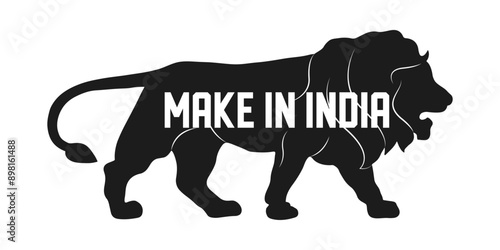 Make In India Logo Entrepreneur Business Initiative Symbol