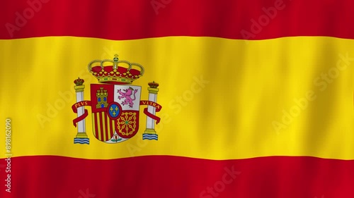 Wallpaper Mural Spain Spanish flag country animation 3D symbol design waving in wind movement national patriotism world culture emblem banner red yellow Europe Torontodigital.ca