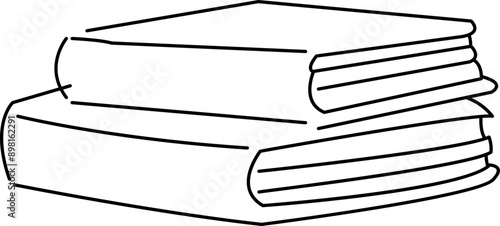 Simple Line Art Illustration of a Stack of Books