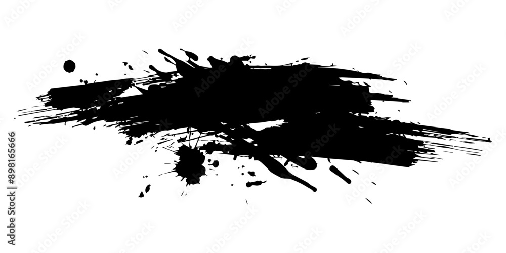 Naklejka premium Black ink splash on a white background