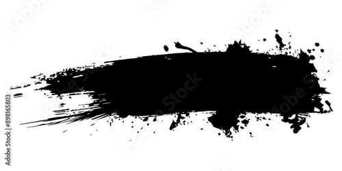 Black ink splash on a white background