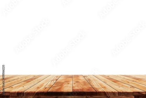 Empty wooden tabletop providing space for product placement