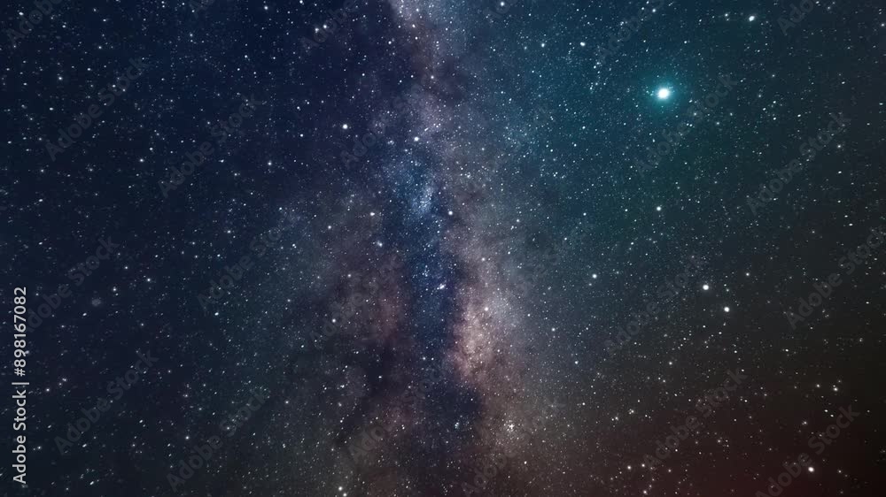 Cosmic journey through the beautiful cosmos. Billions of stars in the Milky Way galaxy. Slow flight through galaxies and constellations. Looped infinite motion. 4k footage