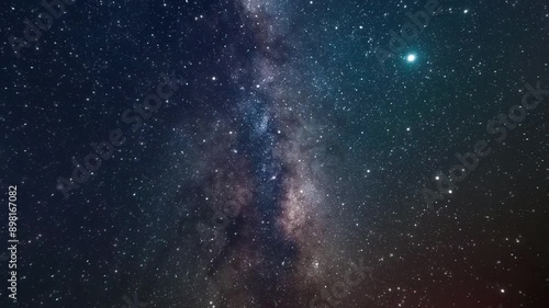 Cosmic journey through the beautiful cosmos. Billions of stars in the Milky Way galaxy. Slow flight through galaxies and constellations. Looped infinite motion. 4k footage