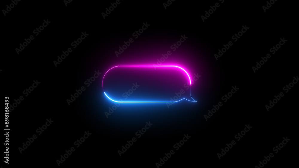 illustration of neon message balloon with two colours pink and blue illustration of neon message balloon with two colours pink and blue