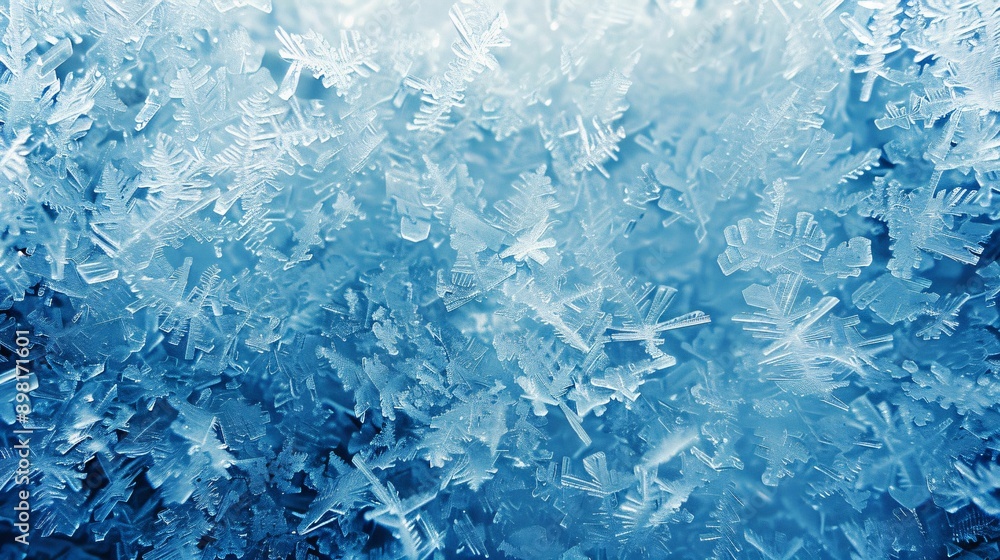 Intricate Ice Crystals on a Frozen Window Intricate Ice Crystals on a Frozen Window