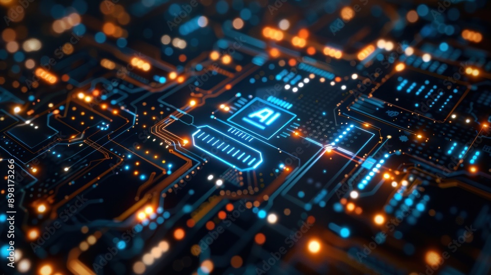 Digital background representing innovative technology in artificial systems, with AI lettering in the middle, neural interface. and internet machine learning technology Digital background representing innovative technology in artificial systems, with AI lettering in the middle, neural interface. and internet machine learning technology