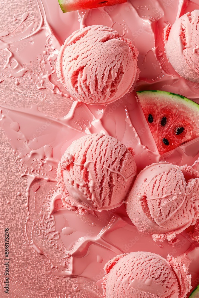 Ice cream close-up with fruit flavor. Selective focus. Ice cream close-up with fruit flavor. Selective focus.