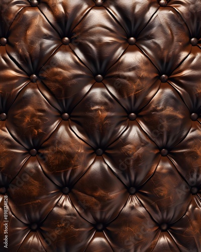 Brown leather texture with buttons for background