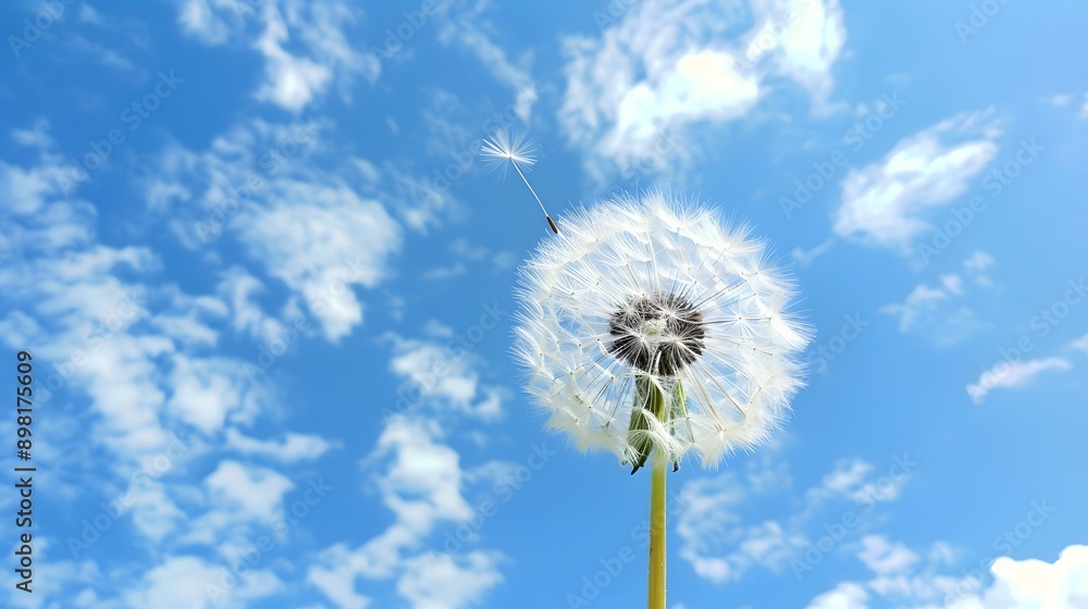 Fototapeta premium dandelion against blue sky
