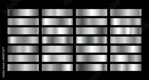 Shiny Metallic Chrome Steel Gradient Swatches Collection