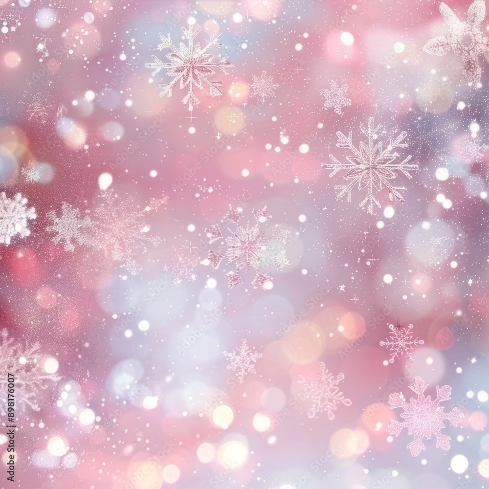 Winter background with snowflakes and bokeh lights. Christmas and Winter background with snowflakes and bokeh lights. Christmas and