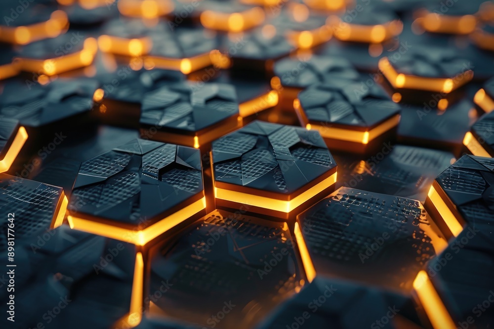 Hexagonal shapes in various sizes and shades, creating a vibrant and dynamic pattern, Luminous hexagon background, AI generated Hexagonal shapes in various sizes and shades, creating a vibrant and dynamic pattern, Luminous hexagon background, AI generated