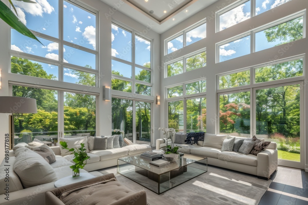 Luxury living room with a view of the garden. Luxury living room with a view of the garden.