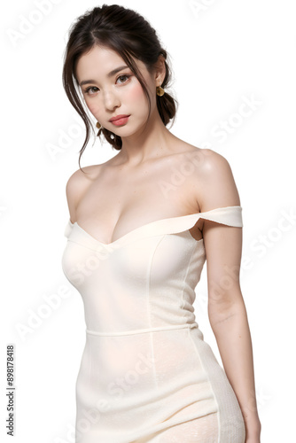Asian sexy woman on transparent background
