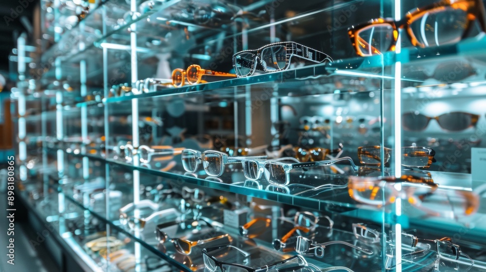 Display of Glasses in a Modern Store Display of Glasses in a Modern Store