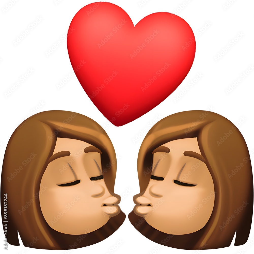 Kiss: Woman Medium Skin Tone Kiss: Woman Medium Skin Tone