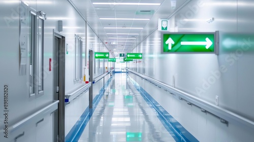 Healthcare Facility hospital corridor directional sign navigation signage patient build