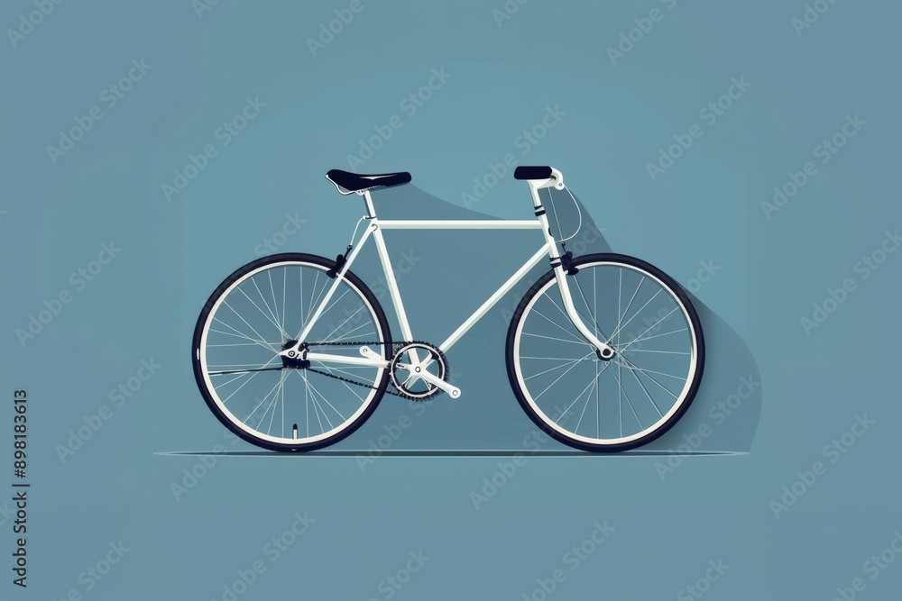 Flat design illustration portraying a bicycle, sleek and modern Flat design illustration portraying a bicycle, sleek and modern
