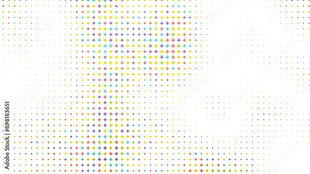 Inclusive Geometry: Rainbow Pattern - This geometric pattern incorporates rainbow colors and plus signs, creating a visually striking and inclusive design. Inclusive Geometry: Rainbow Pattern - This geometric pattern incorporates rainbow colors and plus signs, creating a visually striking and inclusive design.