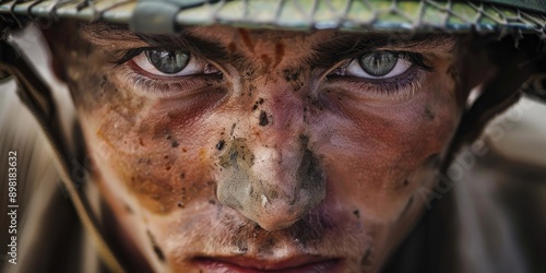 Person wearing helmet photo