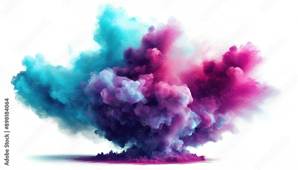 Fototapeta premium A colorful cloud of smoke with blue and pink swirls