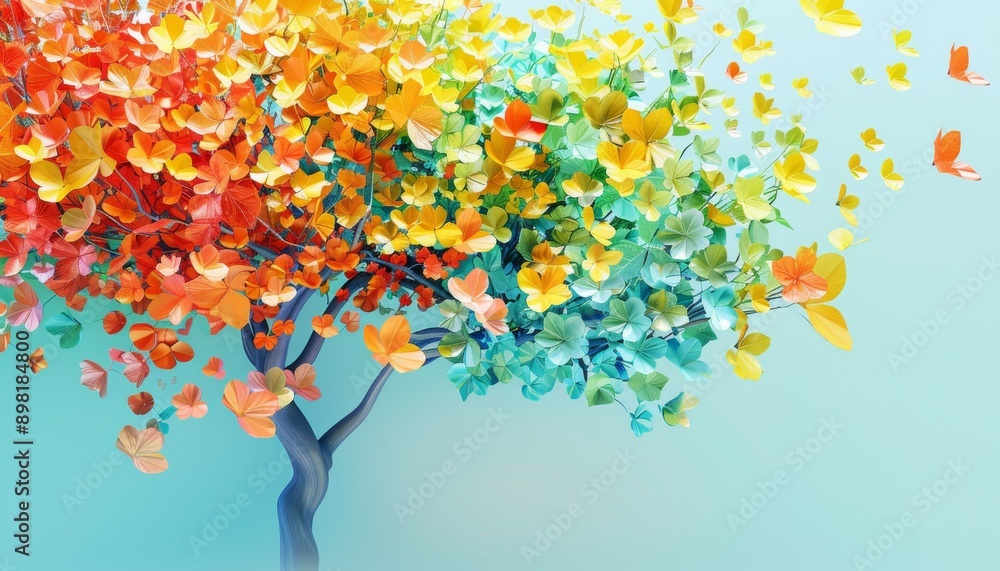 Colorful Idea Tree: Creative Thinking Concept with Vibrant Leaves ...