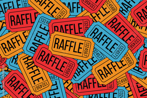Colorful raffles ticket vector illustration