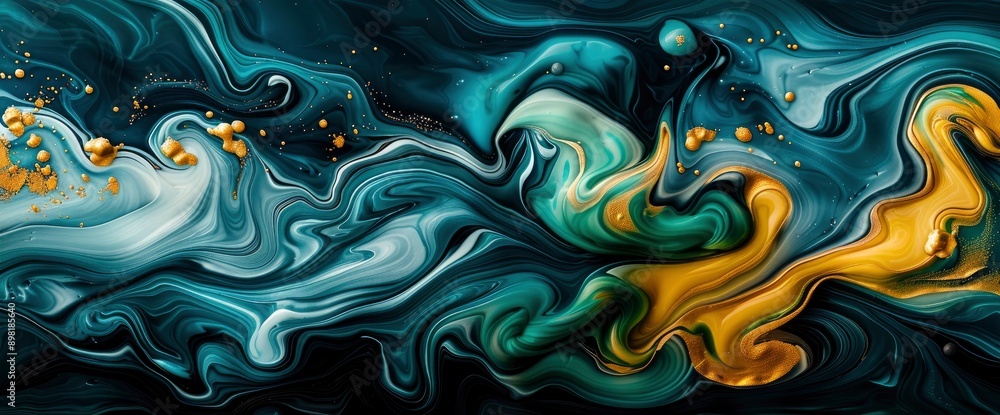 Marbled Blue, Green, And Gold Abstract Background With A Liquid Marble Pattern, Creating A Vibrant And Dynamic Visual Marbled Blue, Green, And Gold Abstract Background With A Liquid Marble Pattern, Creating A Vibrant And Dynamic Visual