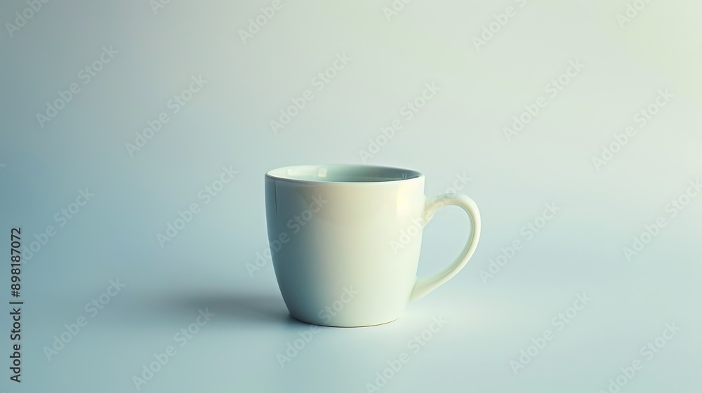 A simple white coffee cup is placed on a plain background, with soft lighting creating a minimalist and serene ambiance ideal for design or advertising contexts. A simple white coffee cup is placed on a plain background, with soft lighting creating a minimalist and serene ambiance ideal for design or advertising contexts.